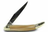 Pocket Knife with Petrified Wood Inlays & Matching Base #370792-4